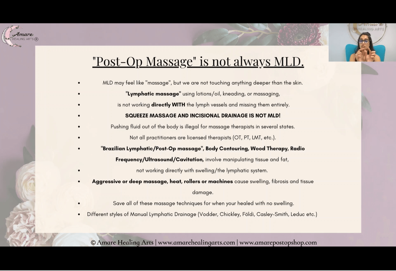 Post-Op Recovery, Swelling & Lymphatic Massage